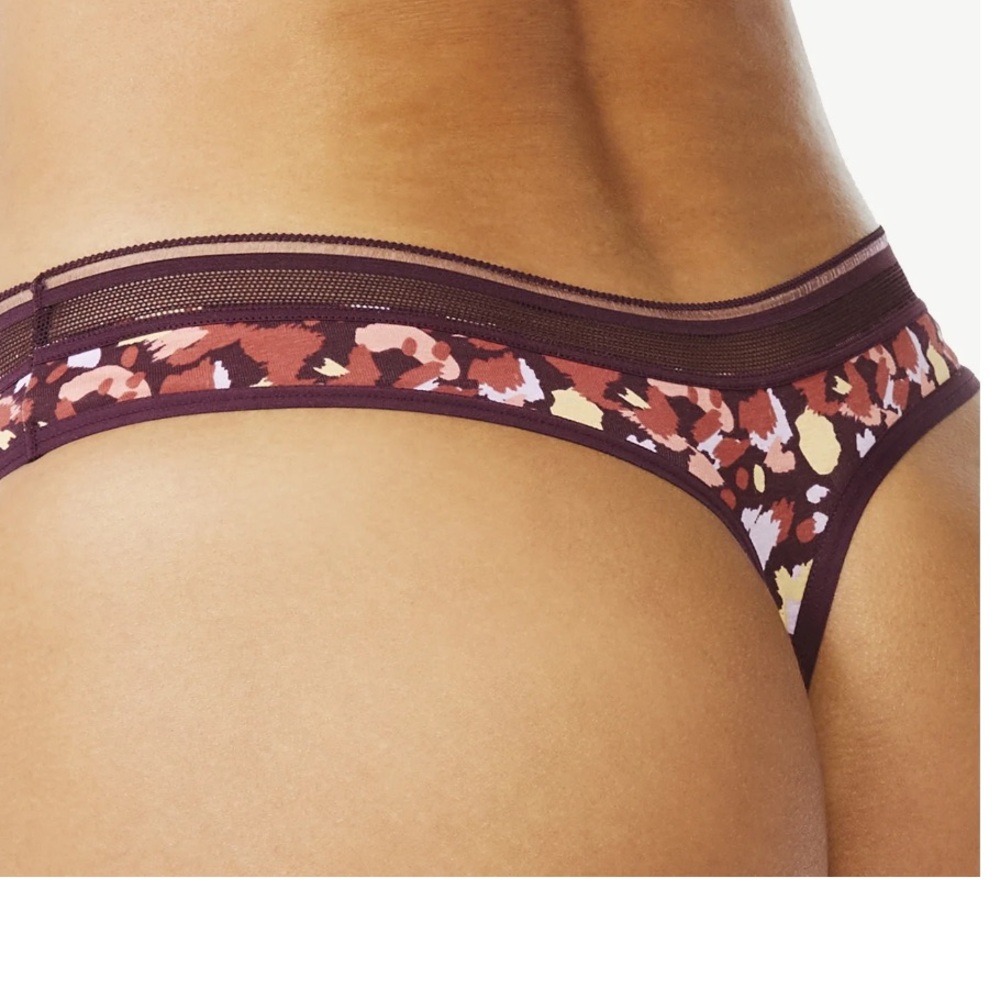 Joyspun Women's Cotton Thong Panties, 6-Pack Size XXL - Picture 3 of 8